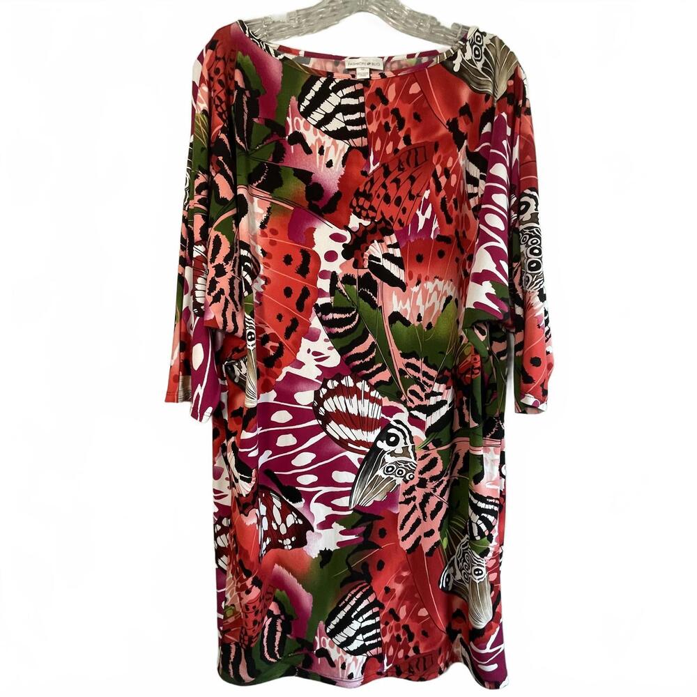Floral Butterfly Fashion Bug Shirt Dress Size M